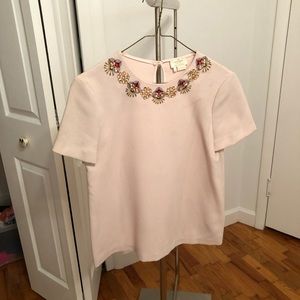 Kate spade light pink embellished shirt